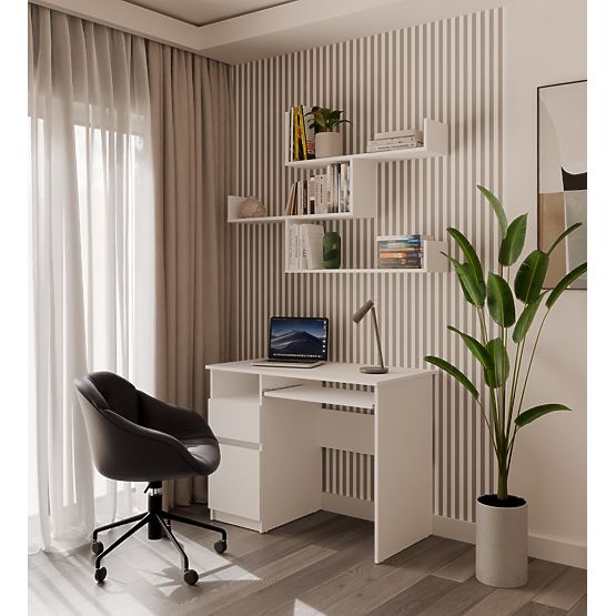 Stenske Police KOBI Za Dnevno Sobo BELA