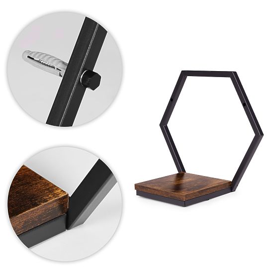 Stenski cvetlični lonec viseča polica za rože dekoracija loft heksagon ModernHome