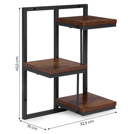 Stenski cvetlični stojalo viseča polica za rože dekoracija 3 nivoji loft ModernHome