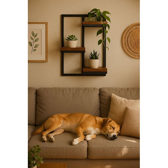 Stenski cvetlični stojalo viseča polica za rože dekoracija 3 nivoji loft ModernHome