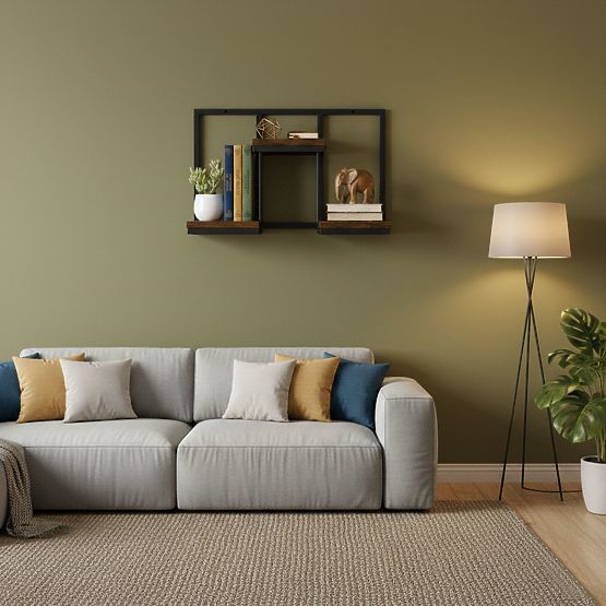 Stenski cvetlični stojalo viseča polica za rože dekoracija 3 nivoji loft ModernHome