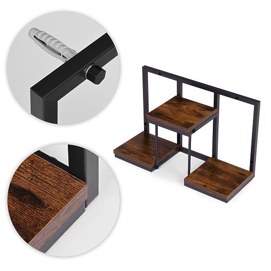 Stenski cvetlični stojalo viseča polica za rože dekoracija 3 nivoji loft ModernHome