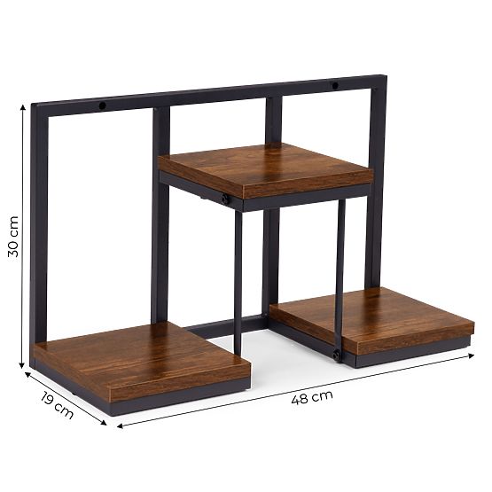 Stenski cvetlični stojalo viseča polica za rože dekoracija 3 nivoji loft ModernHome