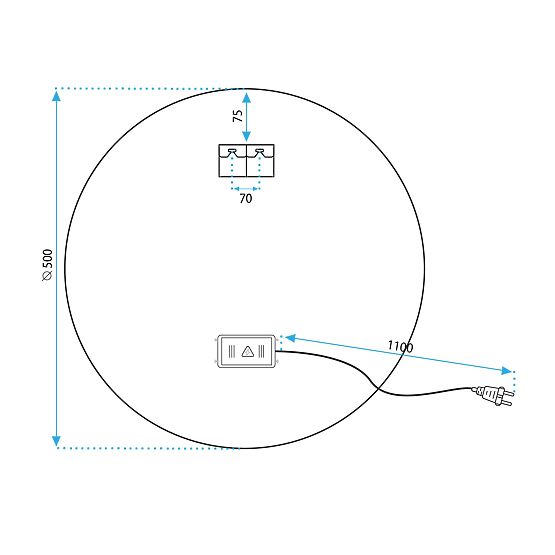 STENSKO LED OGLEDALO 50cm HZJ050
