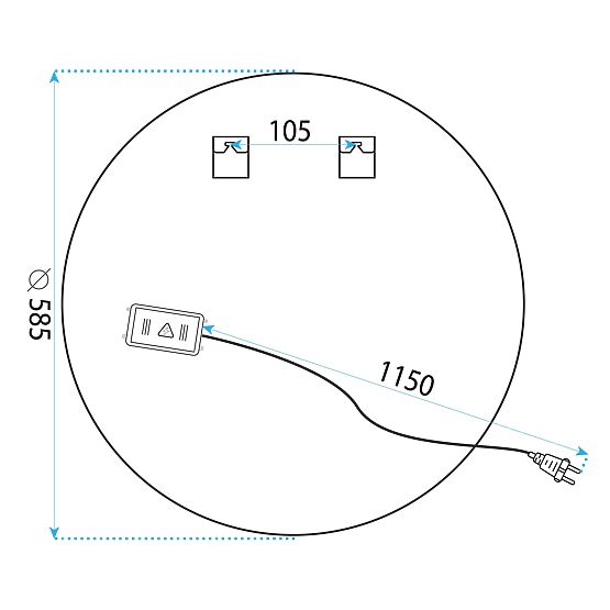 STENSKO LED OGLEDALO 60cm BAS