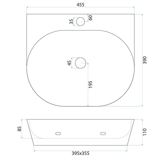 Stensko / namizno umivalnik Rea Kim 46