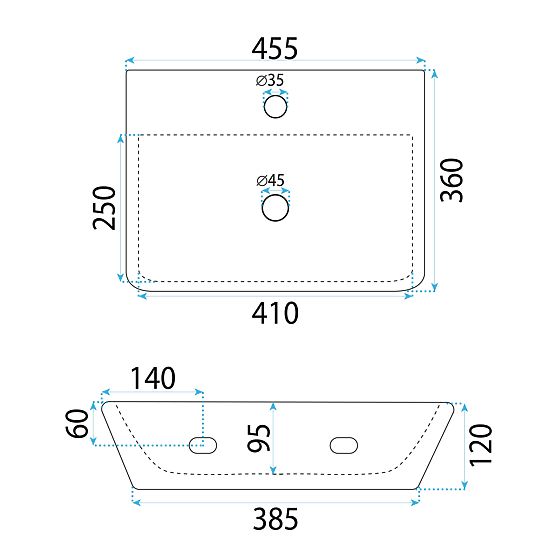 Stensko umivalnik na ploščo Rea Altea Cloudy