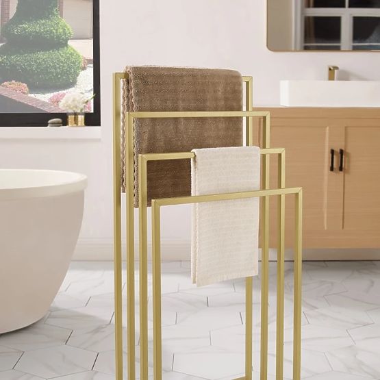 Stojalo za brisače s 4 prečkami - zlato