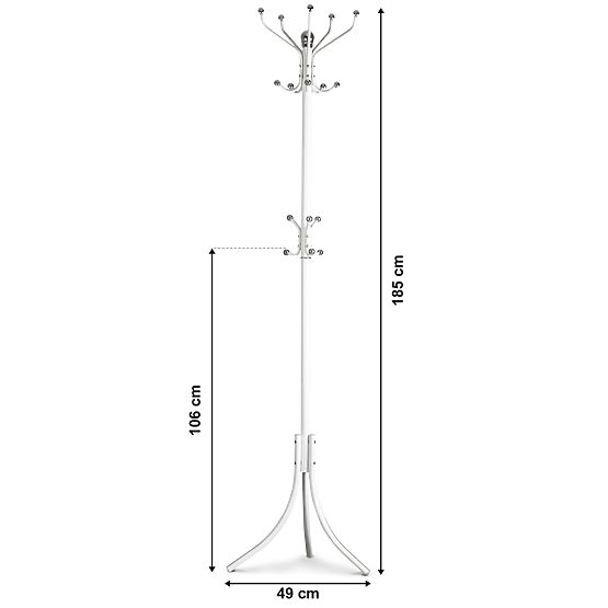 Stojalo za oblačila s 16 kljukicami belo