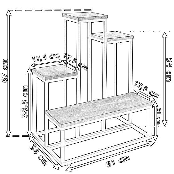 Stojalo za rože ANTIRES beli marmor kovinsko
