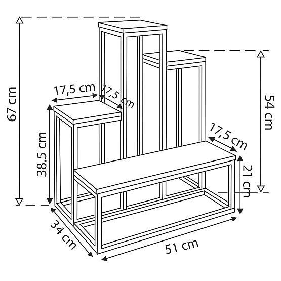 Stojalo za rože ANTIRES črni marmor