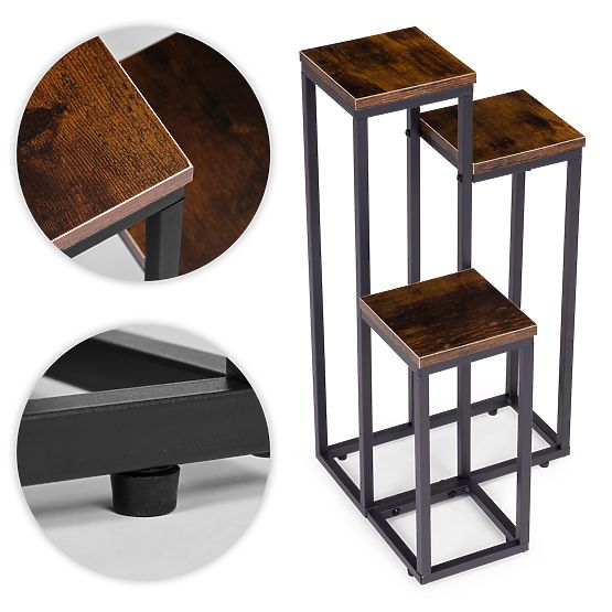 Stojalo za rože s 3 policami loft ModernHome