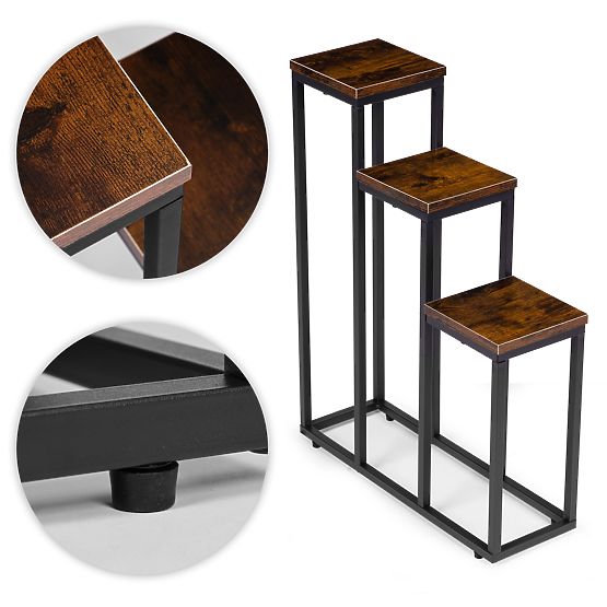 Stojalo za rože s 3 policami loft ModernHome