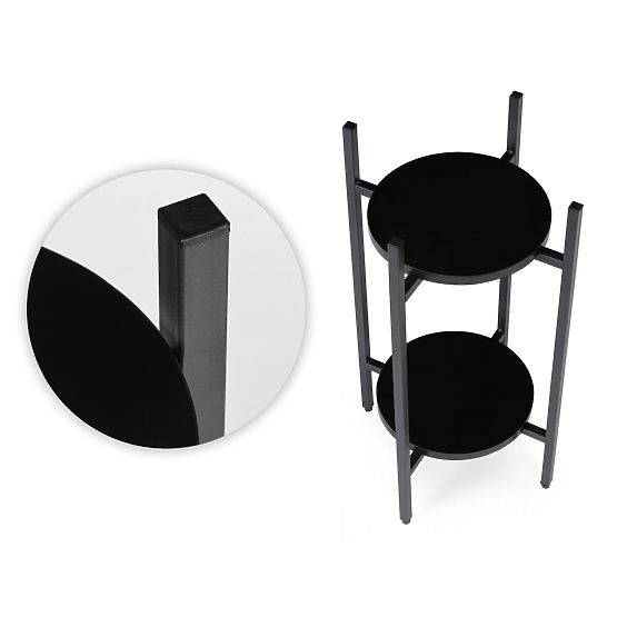 Stojalo za rože, stojalo za rože, dekoracija, 2 ravni, črna, ModernHome