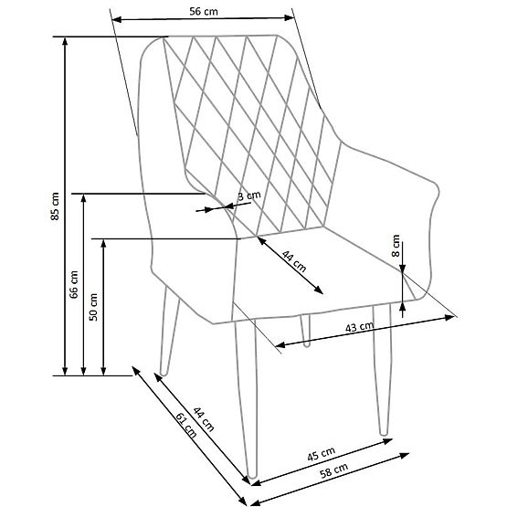 Stol K287 bež (1p=2kos)