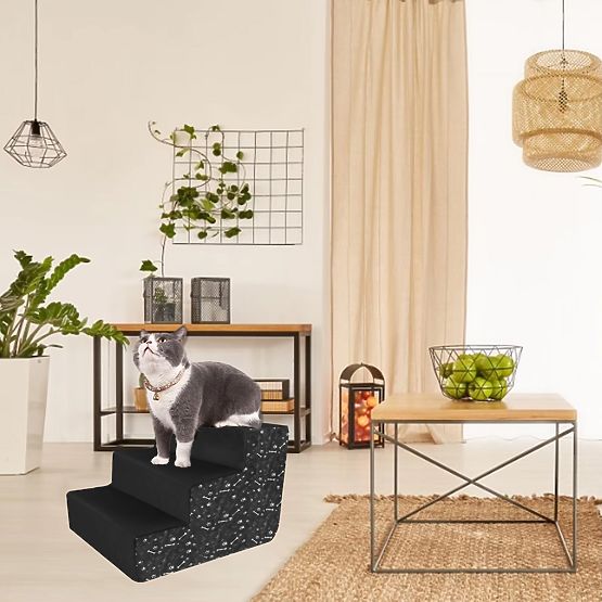 STOPNICE ZA ŽIVALI 342533A ČRNA/TISK