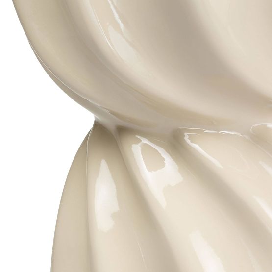 Stranska miza Bloom 35 cm, bež, sijajna