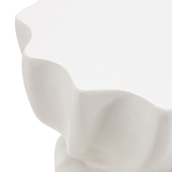 Stranska miza Bloom 35 cm, sivo-bež, sijajna