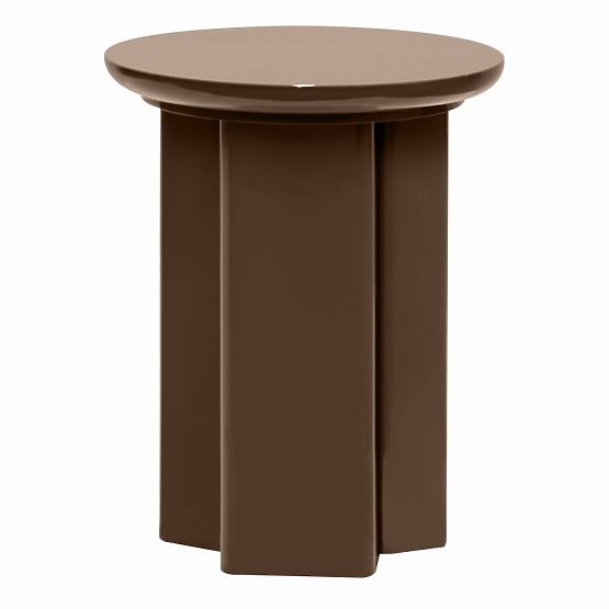 Stranska miza Brie 40 cm, svetlo rjava, mocha, sijajna