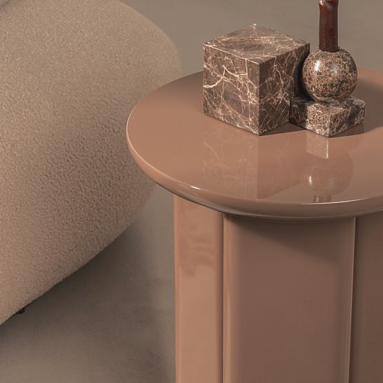 Stranska miza Brie 40 cm, svetlo rjava, mocha, sijajna