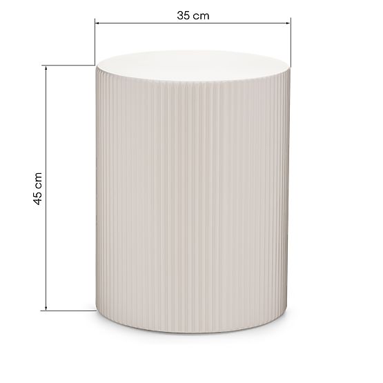 Stranska miza Ermanno, 35 cm, sivo-bež, z utori