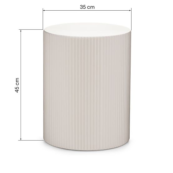 Stranska miza Ermanno, 35 cm, sivo-bež, z utori