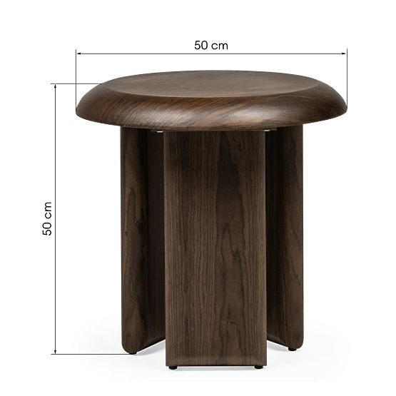 Stranska miza Keo 50 cm, temni oreh