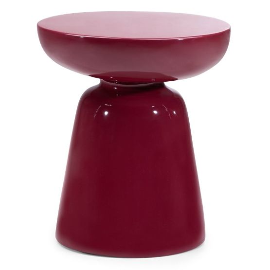 Stranska miza Logan 40 cm, burgundy/češnja, sijajna