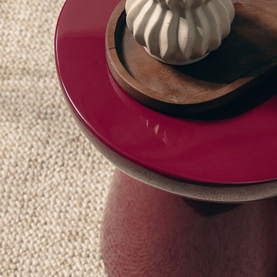 Stranska miza Logan 40 cm, burgundy/češnja, sijajna