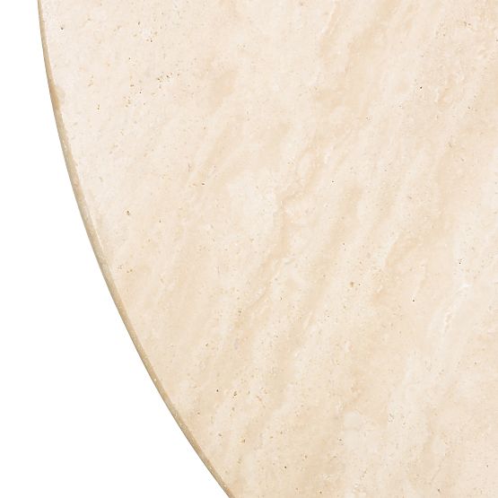 Stranska miza Medley 50 cm, okrogla, travertin/jesen