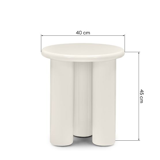Stranska mizica Blair 40 cm, kremna, sijoča