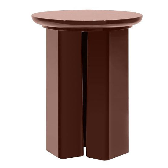 Stranska mizica Brie 40 cm, bordo/rjava, sijajna