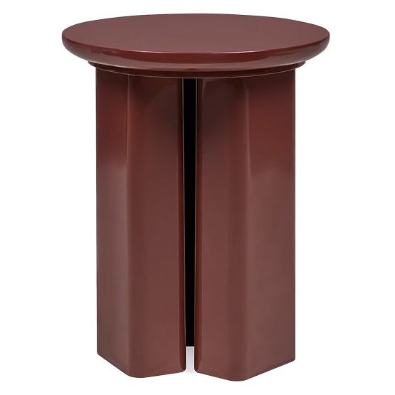 Stranska mizica Brie 40 cm, bordo/rjava, sijajna