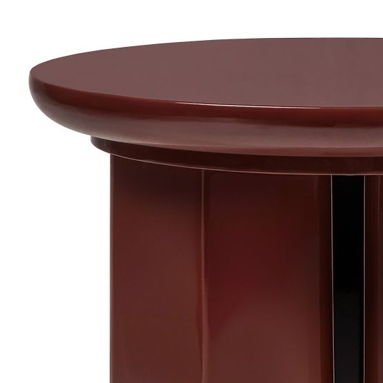Stranska mizica Brie 40 cm, bordo/rjava, sijajna