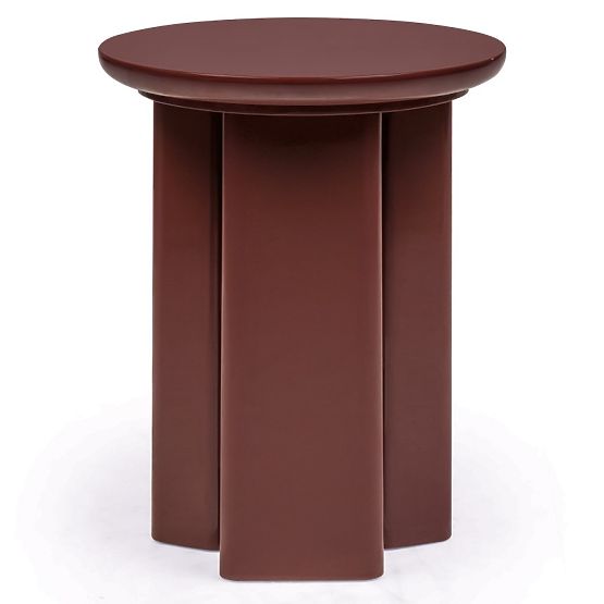 Stranska mizica Brie 40 cm, bordo/rjava, sijajna