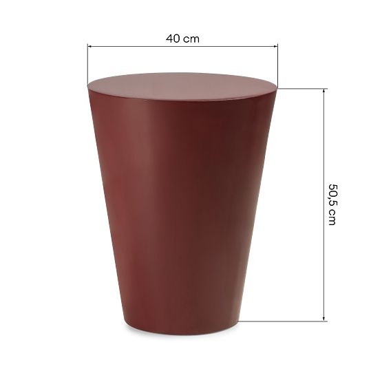 Stranska mizica Eclipso, 40 cm, bordo-rjava, sijajna