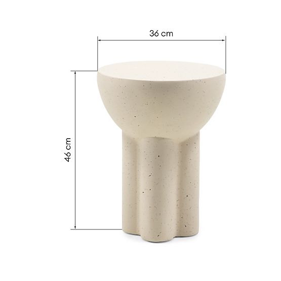 Stranska mizica Poppy, betonska, granitni učinek