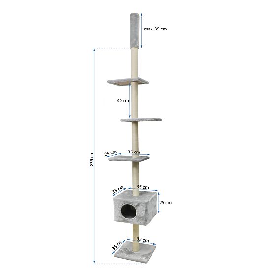 STROPNA PRASKALNICA ZA MAČKE SIVA P70374