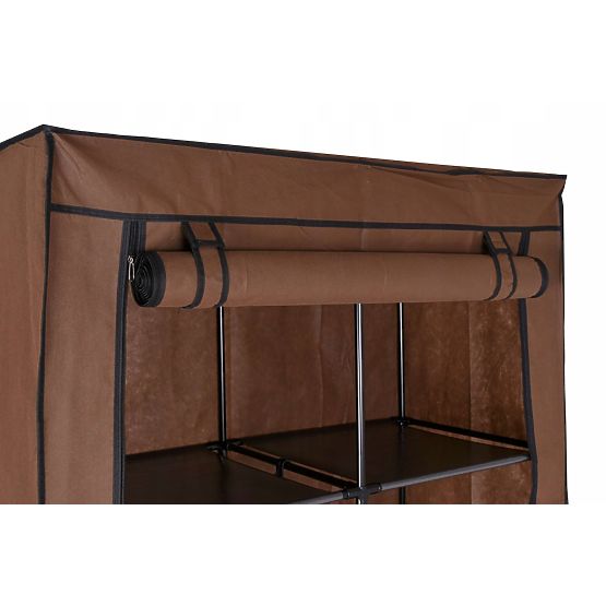 Tekstilna omara s 6 policami Mira - temno rjava