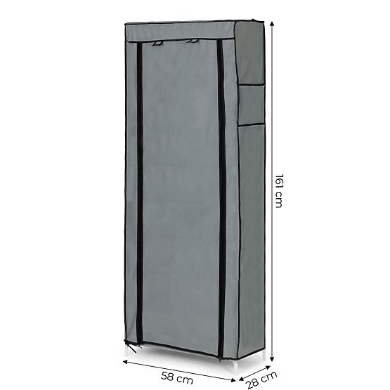 Tekstilna omara s policami za oblačila in čevlje