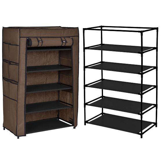 Tekstilna omara za čevlje Mona temno rjava