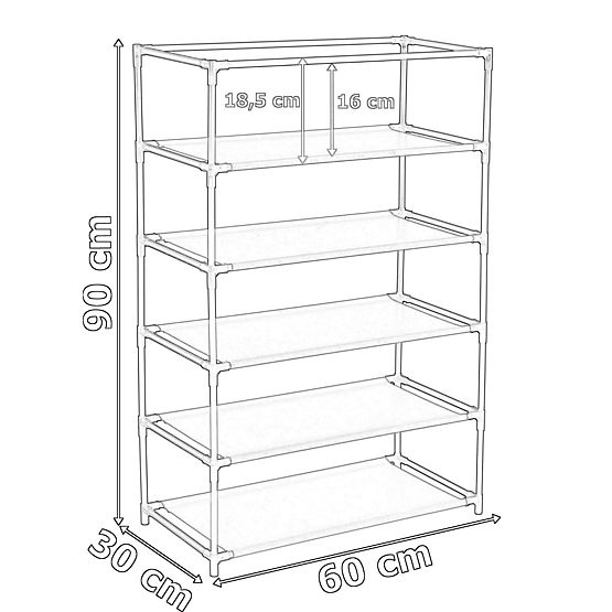 Tekstilna omara za čevlje Mona temno rjava