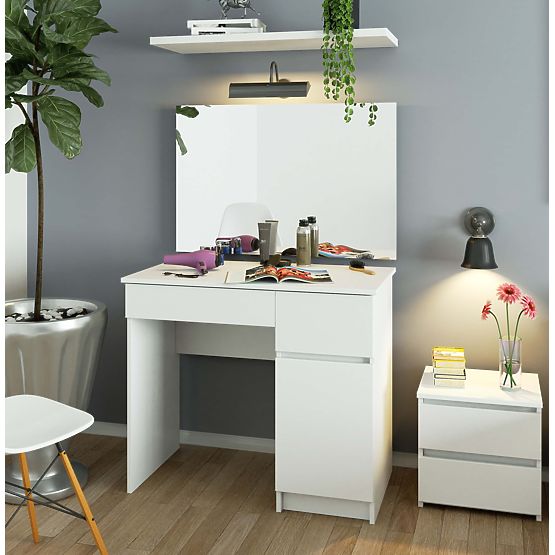 TOALETNA MIZA Z OGLEDALOM CLP P-2/SL 900x600 DESNA PK BELA