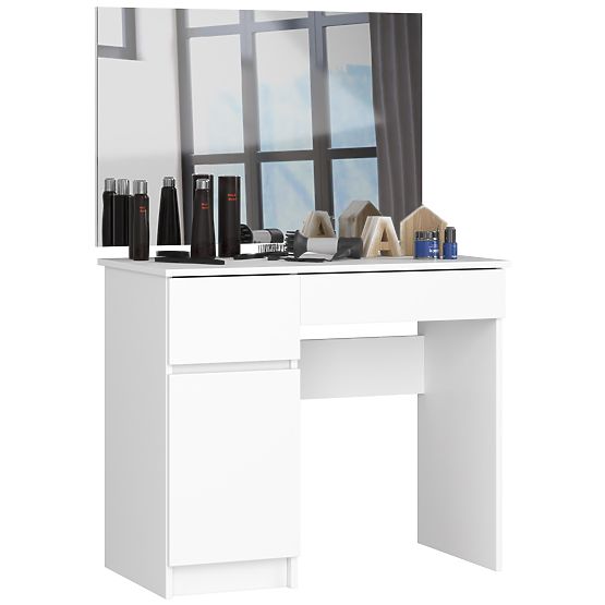 Toaletna miza z ogledalom CLP P-2/SL 900x600 LEVÝ PK BELA