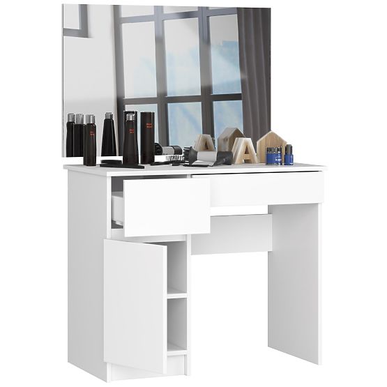 Toaletna miza z ogledalom CLP P-2/SL 900x600 LEVÝ PK BELA