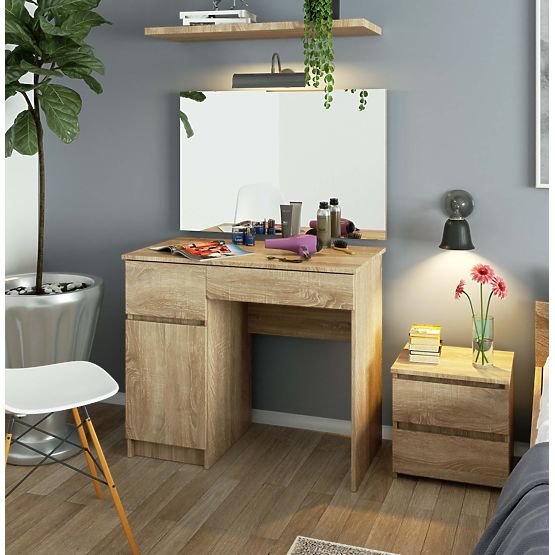 Toaletna mizica z ogledalom CLP P-2/SL 900x600 LEVÝ PK DUB SONOMA