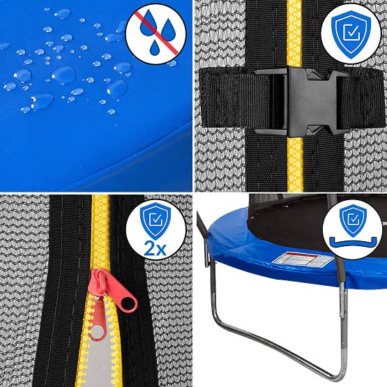 Trampolin s mrežo in lestev HENZEN 244 cm modra FT 8