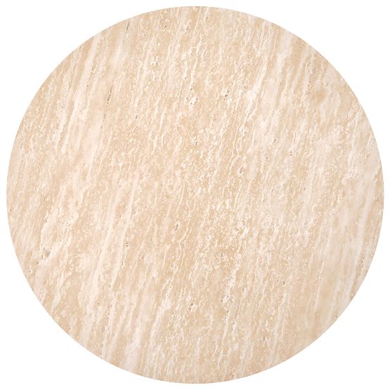 TRAVERTINO OKROGLA klubska mizica, travertin
