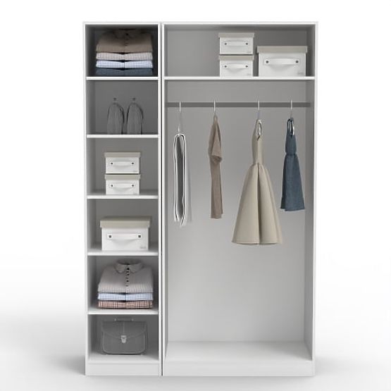 Trivratna omara Neroli, preprosti utori, bela