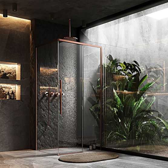 Tuš kabina SOLAR Krtačena Baker 90x90